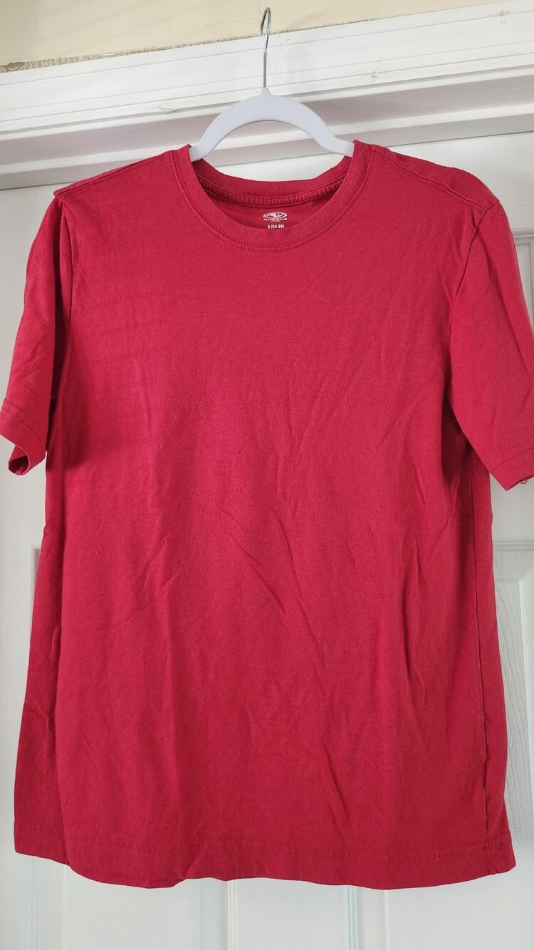 Athletic Works Men's Activewear Crewneck T-Shirt Short Sleeve Red Size S #586